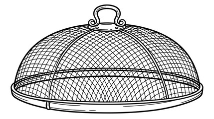 Obraz premium Wire mesh food cover with handle, isolated on transparent