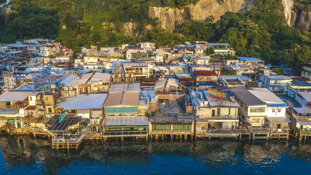 Hong Kong Aug 9 2026 Lei Yue Mun stilt houses on water