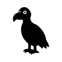 Dodo bird silhouette vector icon. Extinct flightless bird profile in black. Mauritian dodo animal graphic for educational logos. © Zakir
