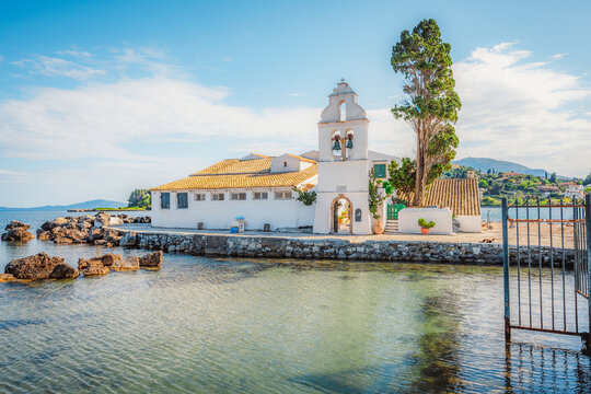 Holy Monastery of Panagia Vlacherna at Greek island Corfu near airport