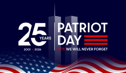Fototapete Sportgeschäft 9 11 Patriot Day, 25 years anniversary poster, 2001 2026  © Auguste Lange