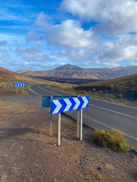 On the road to Yaiza city, Lanzarote, Spain