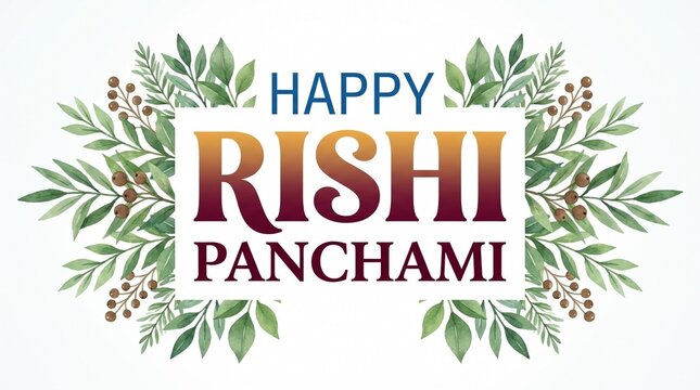 Celebrating Happy Rishi Panchami with Floral Decorations and Leaves