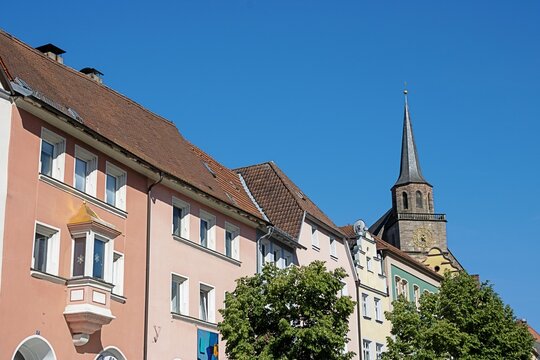 kulmbach, deutschland - oberstadt mit petrikirche