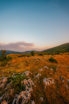 Ramsko Lake (Ramsko jezero) with its unique islands and peninsulas from the Zahum viewpoint, Bosnia and Herzegovina.