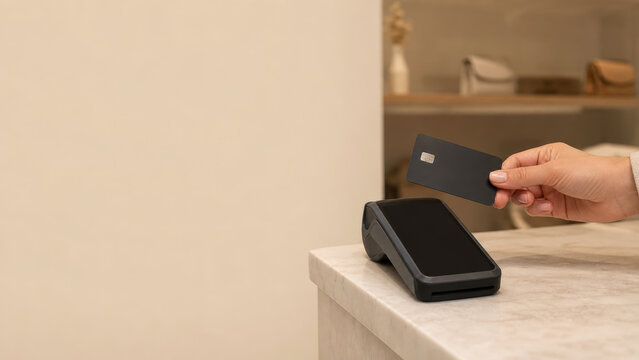 Contactless Retail Checkout with Card Tapping Payment Terminal