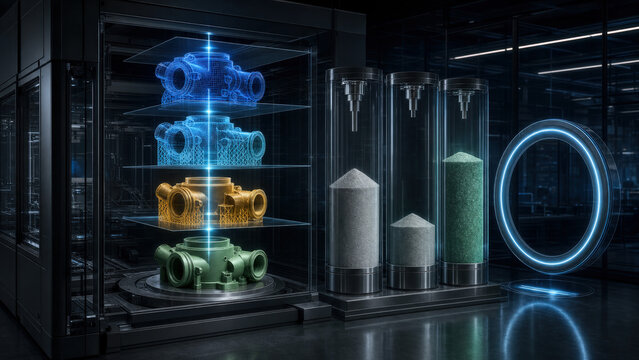 Additive Manufacturing Process Dashboard with 3D Printing Analytics and Copy Space