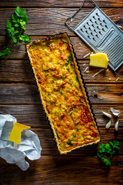 Leek tart with Gruyere