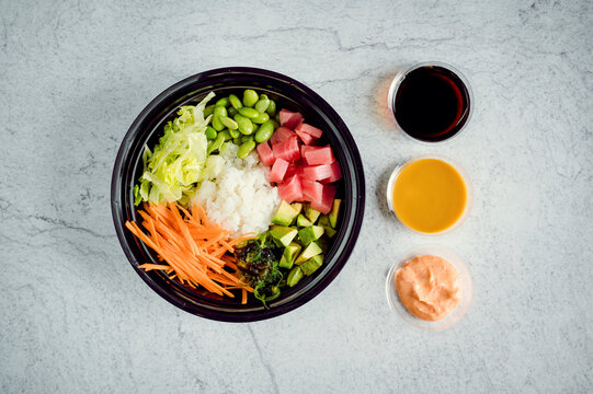 Tuna Poke with sauces