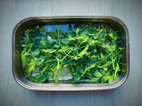 parsley in water