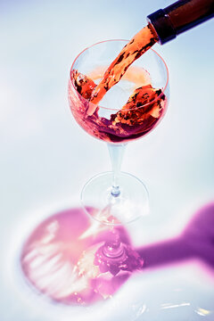 Red wine being poured