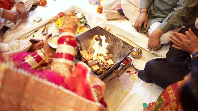 Traditional Indian Wedding Rituals with Sacred Fire Ceremony in Delhi NCR India