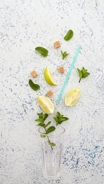 Mojito ingredients flatlay