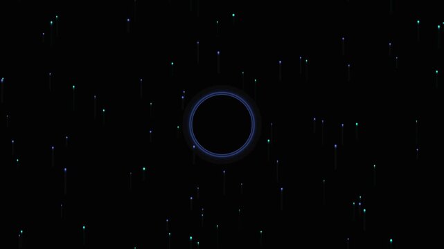 Abstract Starry Space Background with Glowing Blue Night Sky, Moon, Planet and Cosmic Light Vector Illustration with Copy Space for Text
