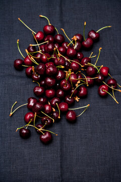 Freshly picked cherries