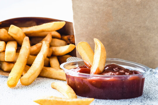 French fries with ketchup