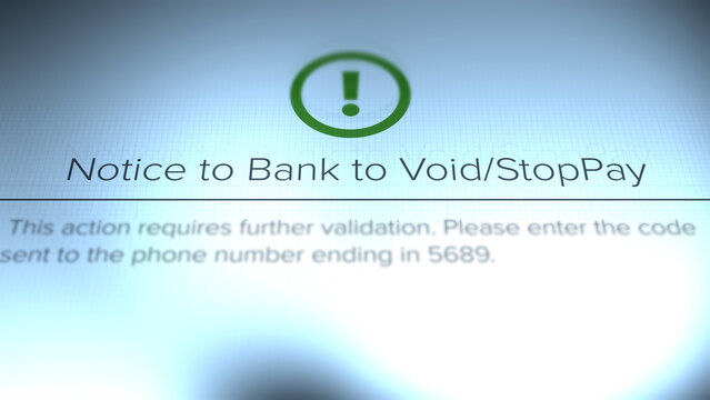 Stop Pay or Voided Check from Bank