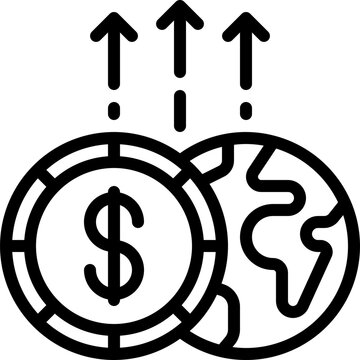 Global economy showing currency growth