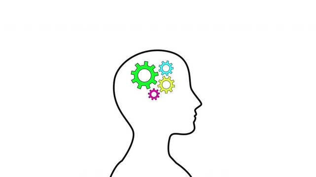 Animation of brain cognitive process and mental health awareness