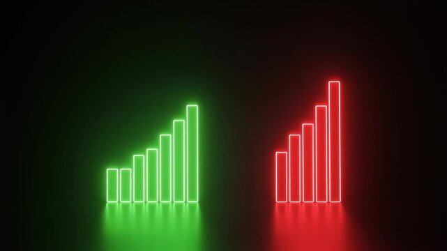 Infograf&iacute;a 3D comparativa con barras en ascenso 