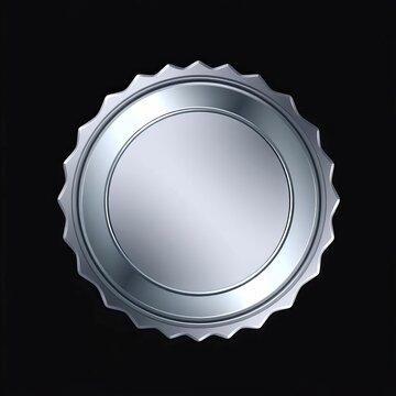 Polished silver badge with subtle shine and modern design, ||silver, shiny