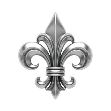 Fleur-de-lis symbol in metallic grey