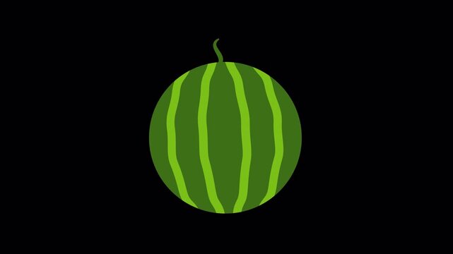Cartoon Watermelon Floating and Moving Seamless Loop on Alpha Channel