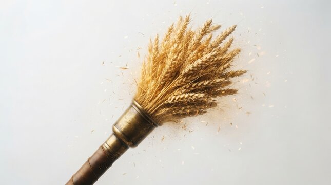 Torch shaped bundle of ripe wheat ears