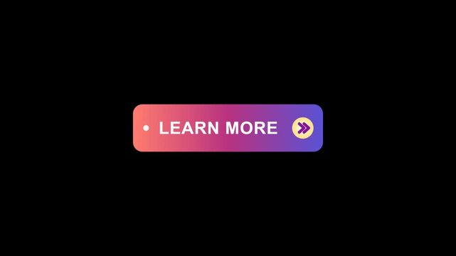 Learn More Button with Gradient and Arrow Icon on Black Background.