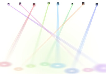 Obraz premium Colorful light beams converging on a surface