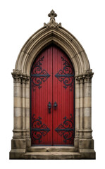 Fototapeta premium PNG Gothic red door architecture design.