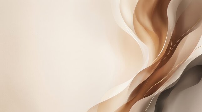 Abstract, beige, brown, and black abstract waves on a beige background.