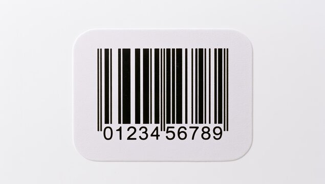 Close-up of a Barcode with Numbers on a White Background.