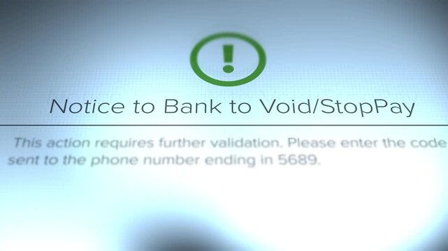 Stop Pay or Voided Check from Bank