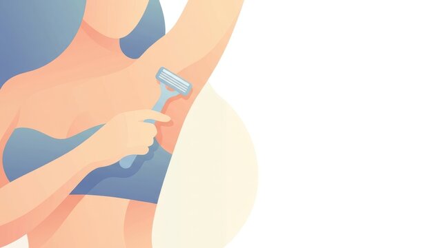 A person uses a razor to shave their underarm depicting personal grooming women health