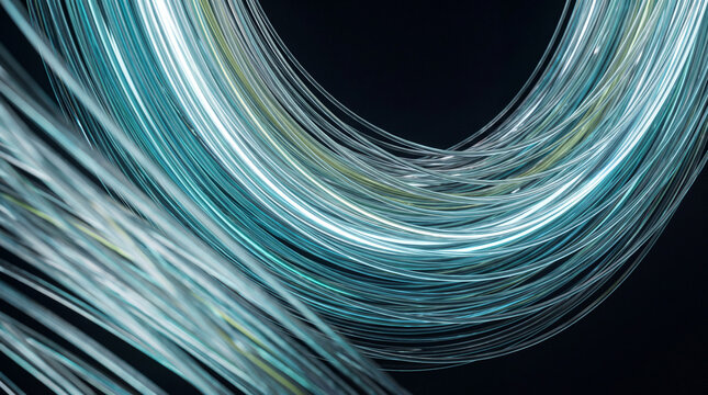 Glossy 3D tubes arching into a smooth U-curve
