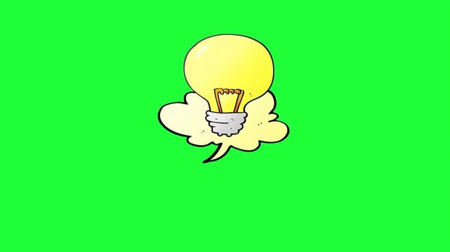 Animated light bulb idea symbol on