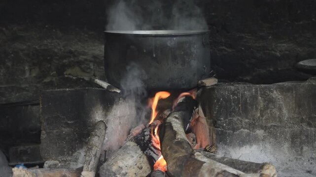 Traditional Cooking Over a Wood Fire