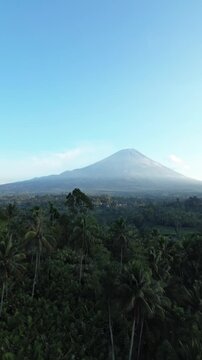 view from the mountain and waterfall drone view