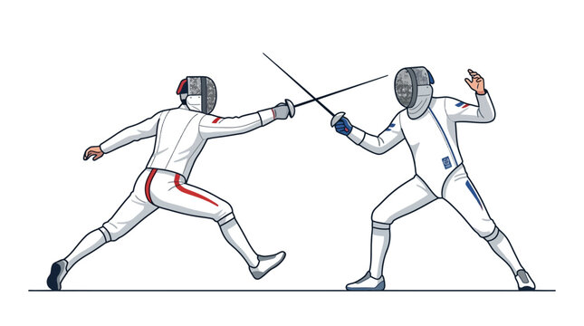 Fencing Duel Vector Illustration