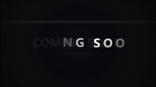 Coming Soon Text Animation on Dark Background for Announcements and Teasers