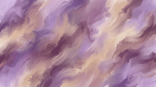 A purple and beige abstract painting with swirling patterns and a textured, almost organic feel.