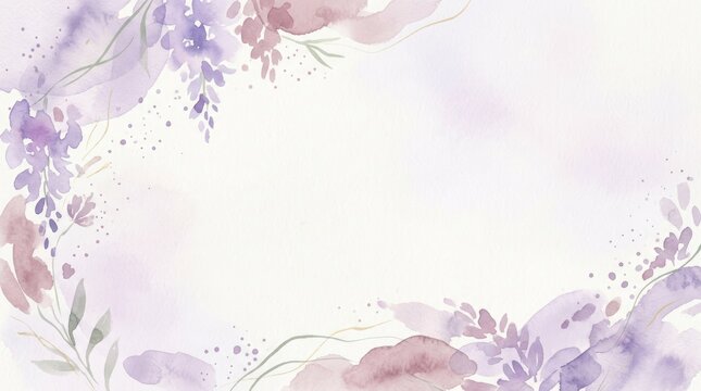 A watercolor painting of a purple and white floral arrangement with a soft, pastel color palette.