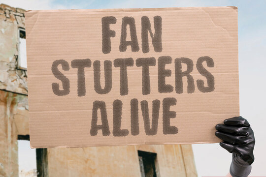 "Fan stutters alive" The blades stop and start, making the appliance's health uncertain. APPLIANCE. POWER. FAILURE. ERRATIC. REPAIR.