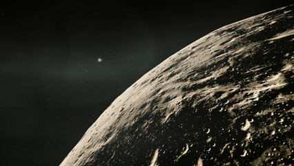 Rocky Asteroid in Deep Space Still image of an irregularly shaped asteroid in space. Visualization based on NASA/ESA data. © Christian Stangl