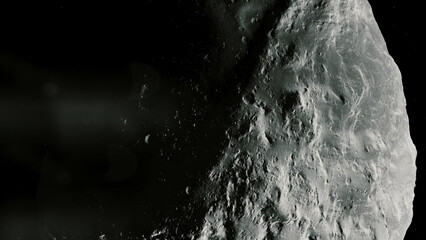 Binary Asteroid. Realistic still image of a double asteroid in deep space.Visualization based on NASA/ESA data. © Christian Stangl