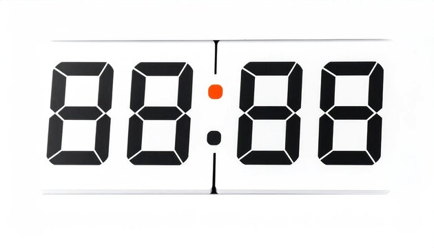 Digital clock display showing 88 -88 on white background.
