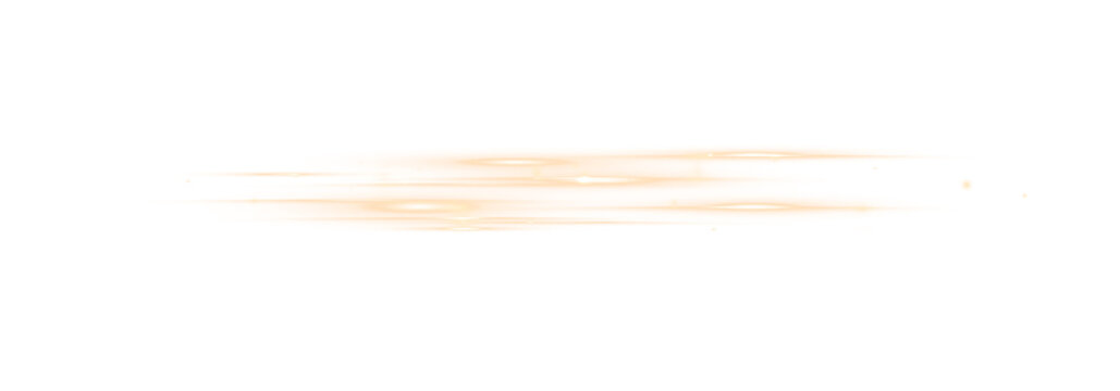 Golden Horizontal Light Streak with Motion Blur on Black Background