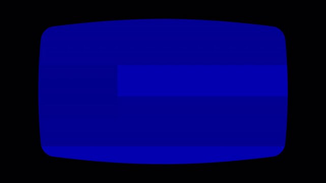 Retro CRT Blue Screen with Loading Progress Bar Animation. 4k