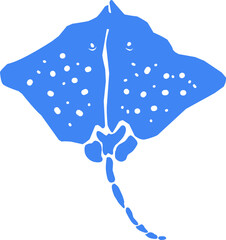 Blue stingray ray fish marine underwater silhouette © Anada77